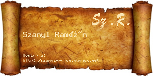 Szanyi Ramón névjegykártya