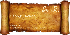 Szanyi Ramón névjegykártya