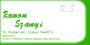 ramon szanyi business card